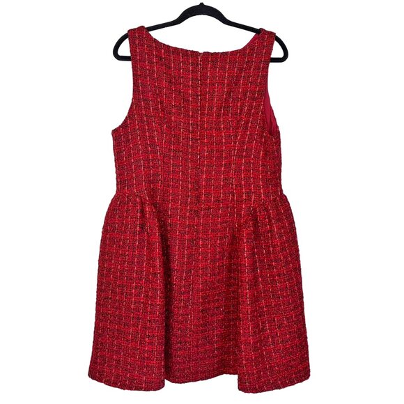 Cider Red, Black & Metallic Tweed Sleeveless Fit & Flare Dress - Size XL - Picture 3 of 6